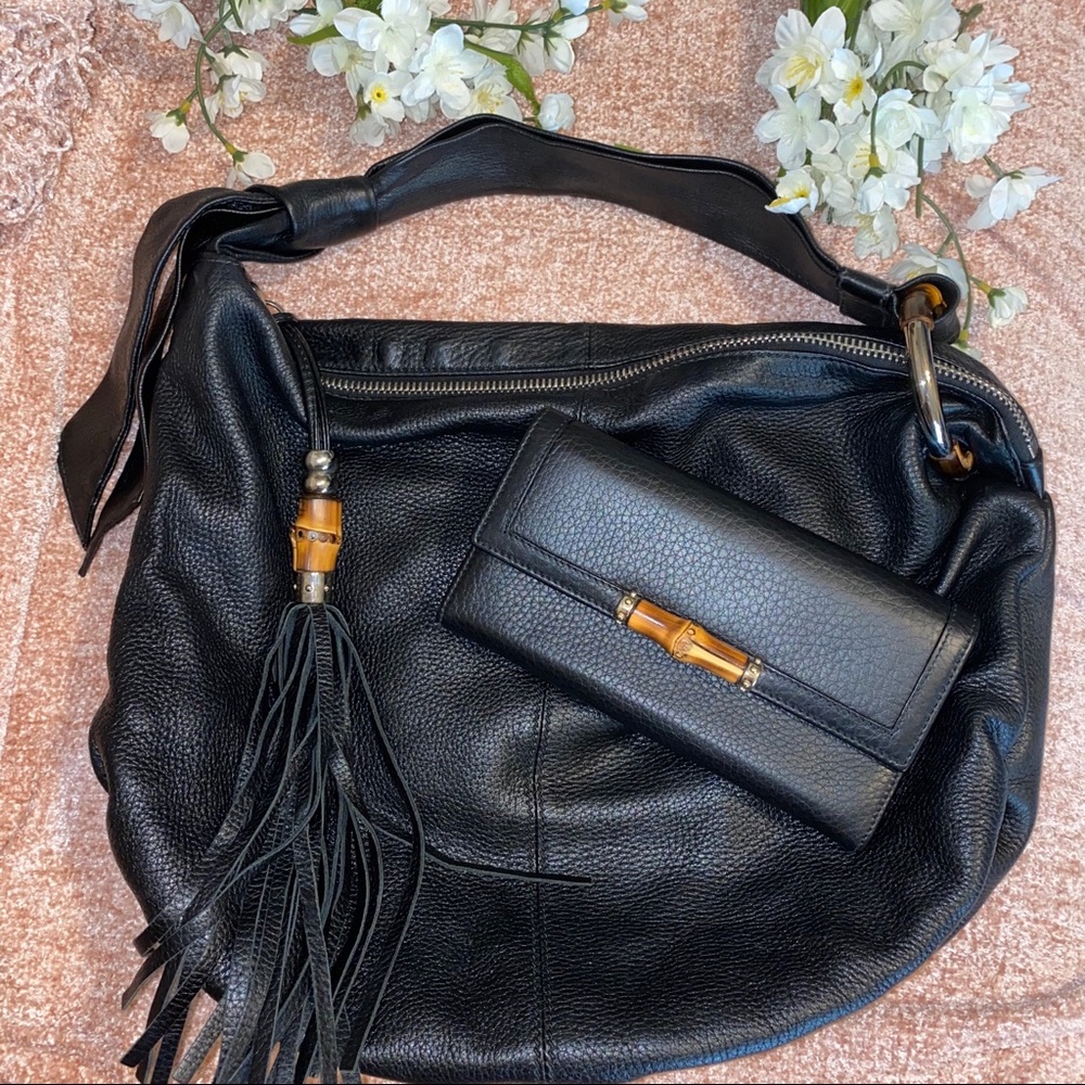🤍Bundle of Gucci Bamboo Soft Leather Bag & Wallet